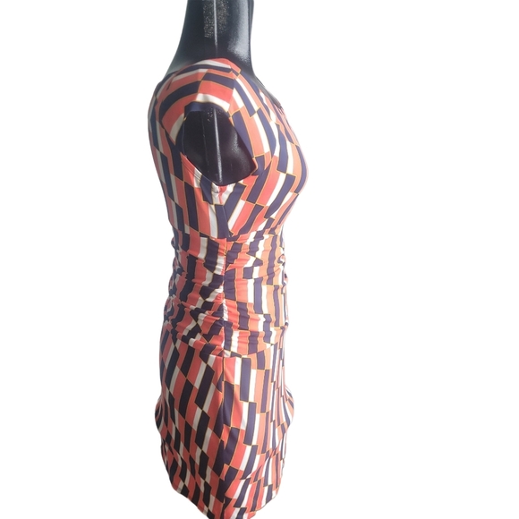 Bisou Bisou Multi Colored Geometric Pattern Dress Sz.8 - Picture 4 of 7